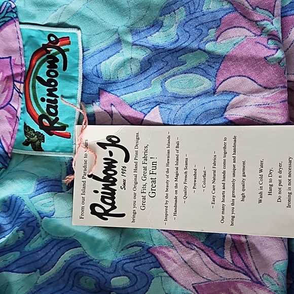Rainbow Jo blue/aqua/lilac floral sundress-XL - Picture 6 of 11